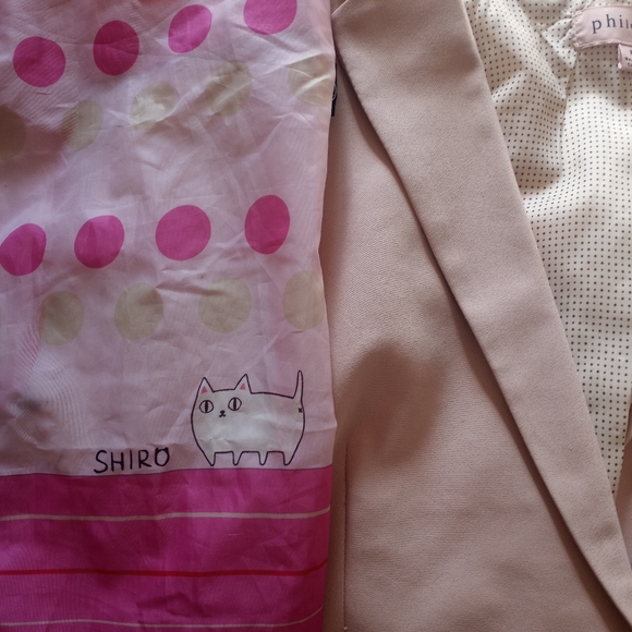 Philosophy Light Peach Pink Cream One Button Blazer 8 - Picture 4 of 6